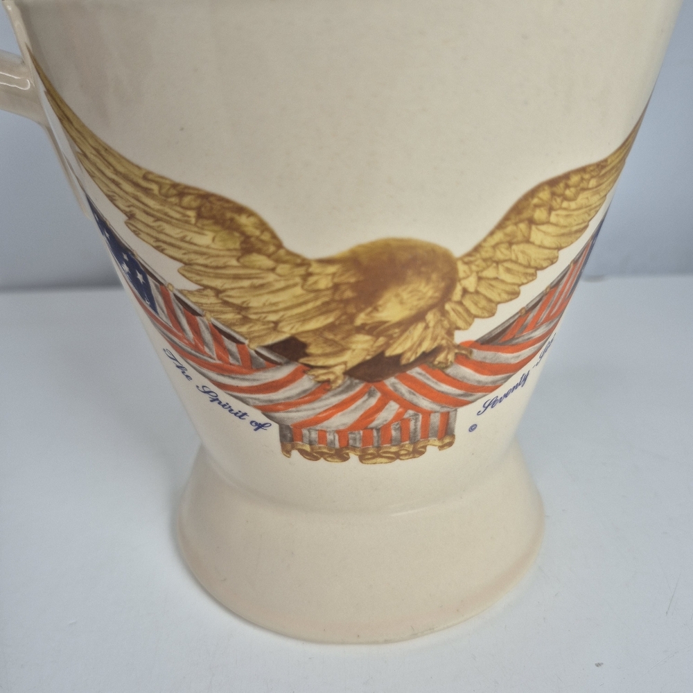 National Gallery of Art Carved Wooden Eagle Ceramic Pitcher. - Picture 2 of 14